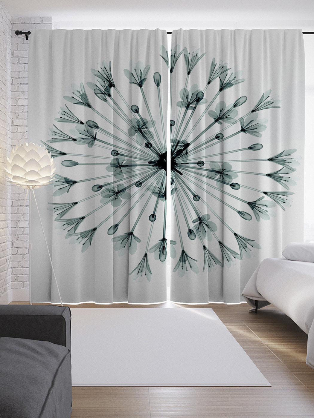 

Шторы с фотопечатью "Летающий одуванчик" из сатена, 290х265 см