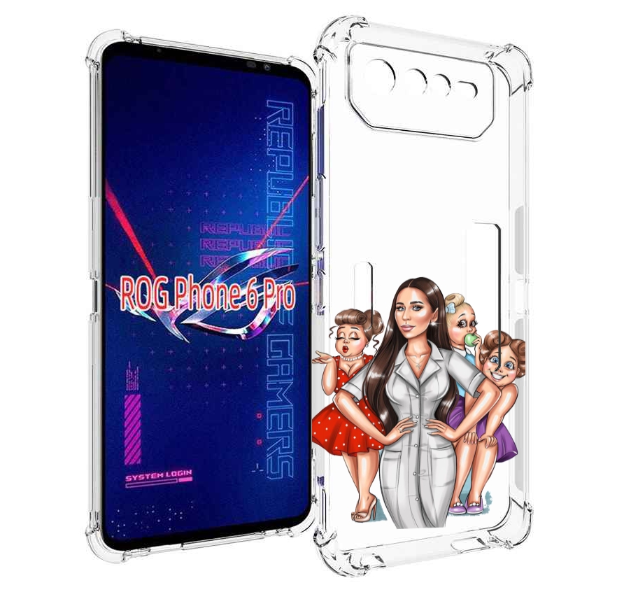 

Чехол MyPads Милые-дамы женский для Asus ROG Phone 6 Pro, Прозрачный, Tocco