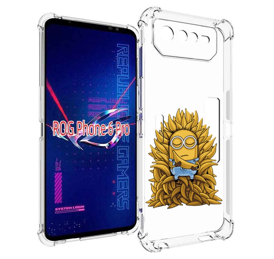

Чехол MyPads Миньон с бананами для Asus ROG Phone 6 Pro, Прозрачный, Tocco