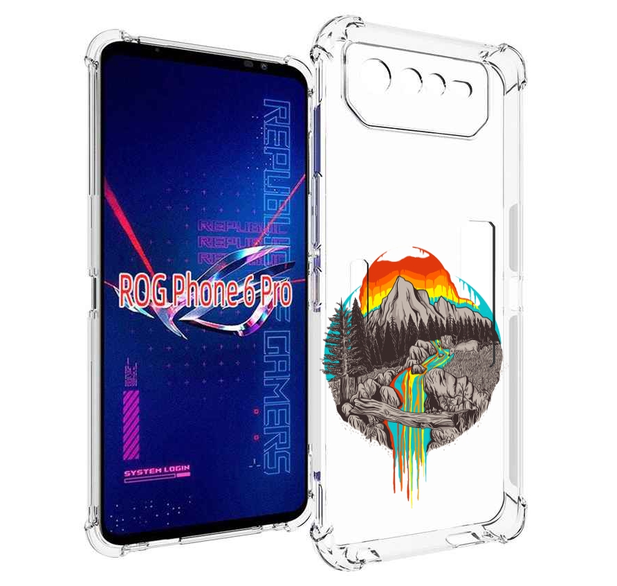 

Чехол MyPads Радужный водопад для Asus ROG Phone 6 Pro, Прозрачный, Tocco