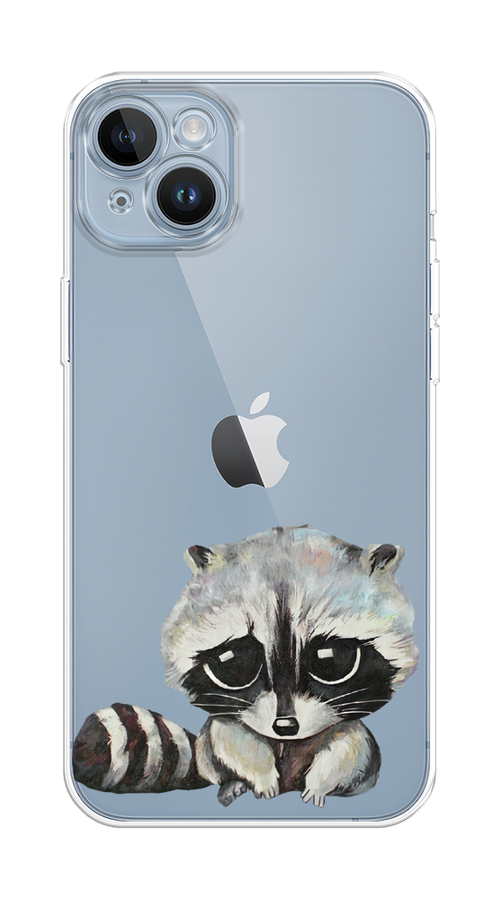 

Чехол Homey на Apple iPhone 14 "Большеглазый енот", Серый;черный;прозрачный, 15150-1
