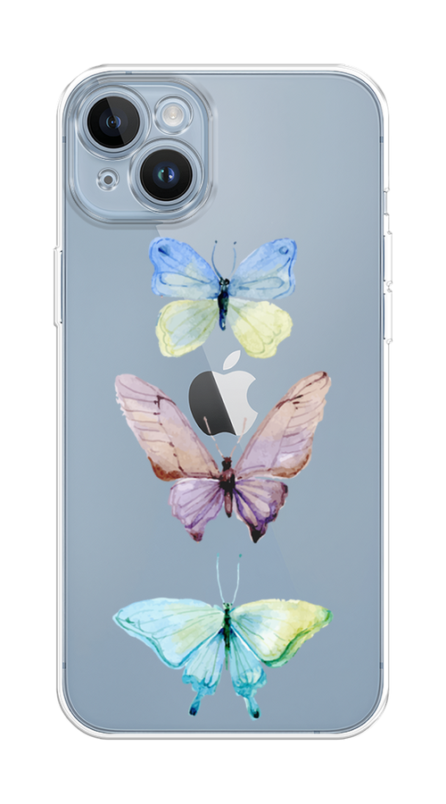 

Чехол Homey на Apple iPhone 14 "Акварельные бабочки", Бирюзовый;розовый, 15150-1