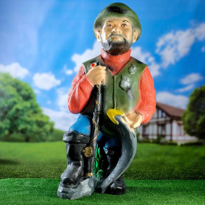 

Садовая фигура "Рыбак Кузьмич" 88х43х28см, Разноцветный