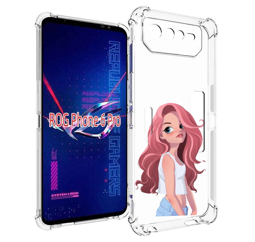 

Чехол MyPads Мультяшный-арт-девушки женский для Asus ROG Phone 6 Pro, Прозрачный, Tocco