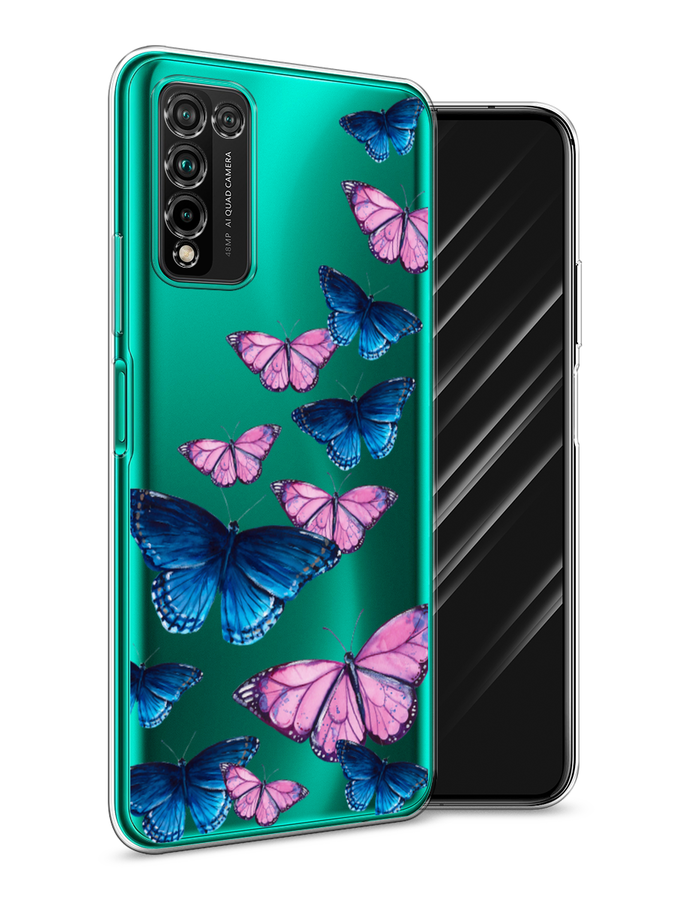 

Чехол Awog на Honor 10X Lite "Полет бабочек", Синий;черный;розовый, 6104650-2