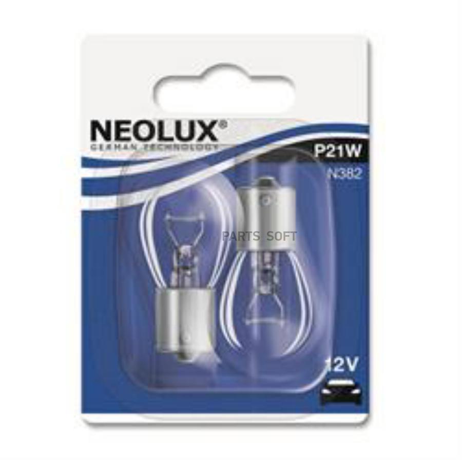 

Лампа 21W 12V BA15S 10XBLI2 NEOLX P21W (Двойной блистер) NeoLux n38202b