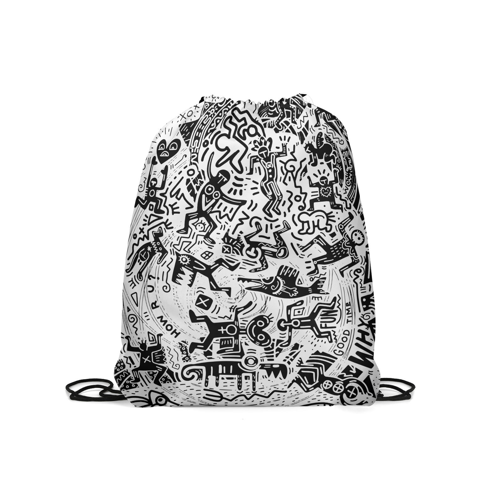 

Мешок для обуви унисекс Gorolla DrawstringBackpack 163 белый с черным, 42х35 см, Белый;черный, DrawstringBackpack 163