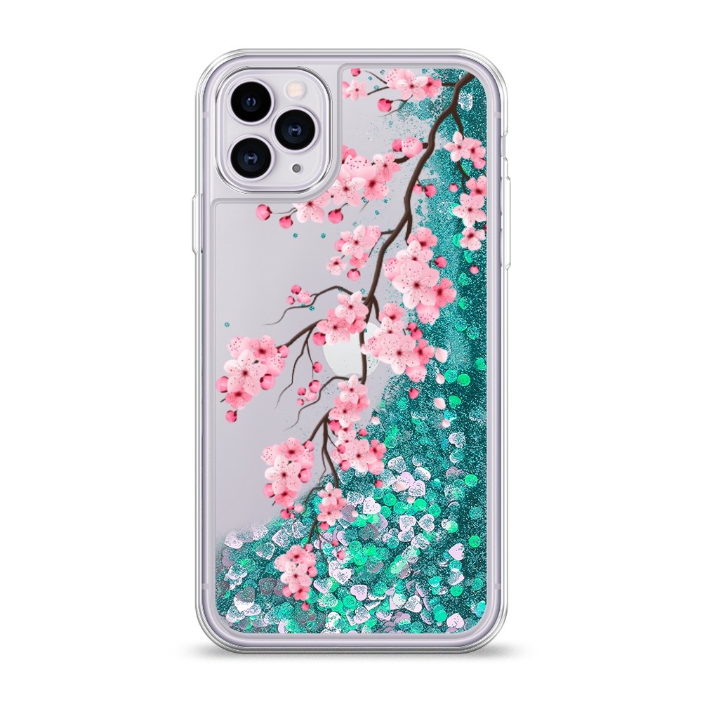 

Жидкий чехол с блестками "Розовая сакура" на Apple iPhone 11 Pro, 12395-1