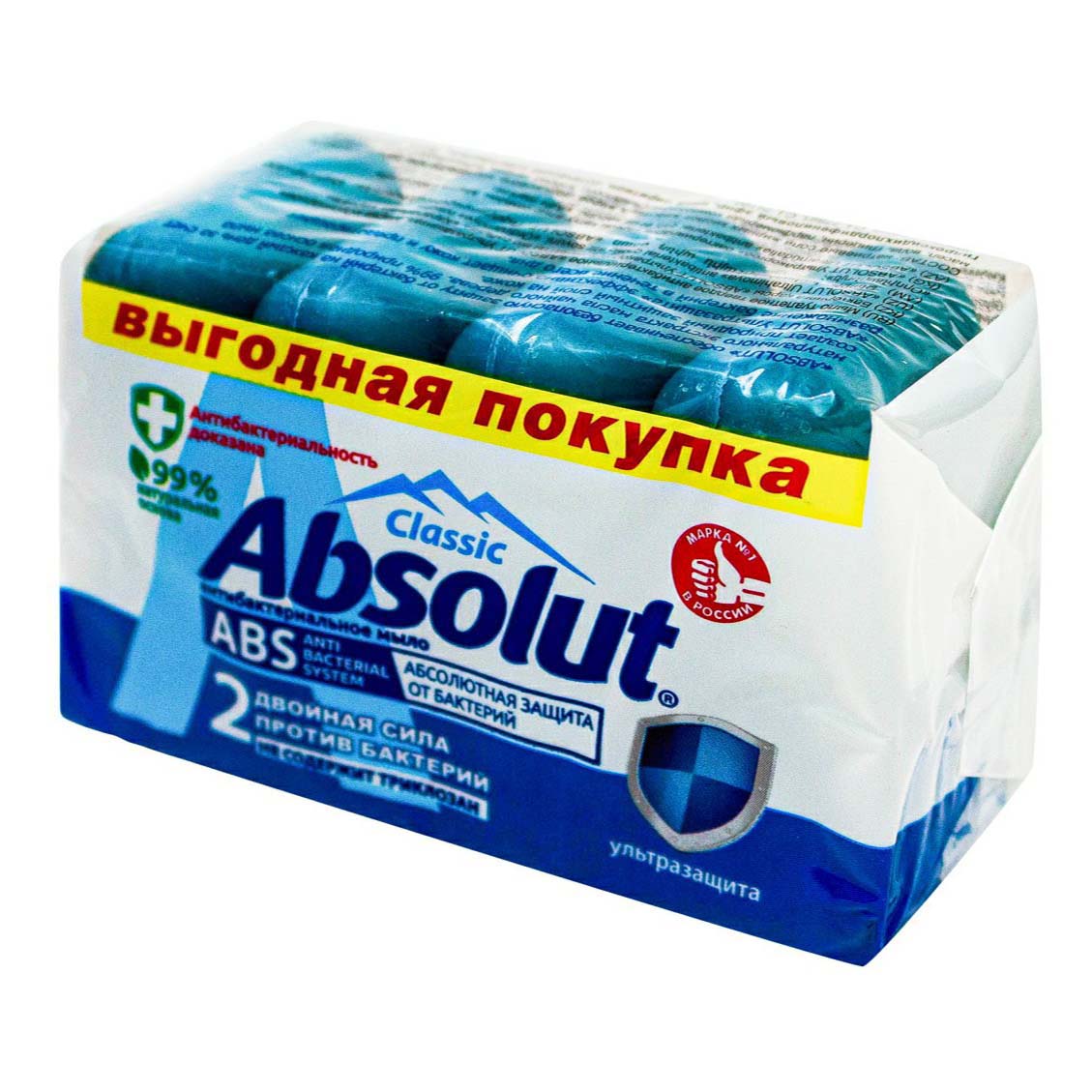 Мыло Absolut Classic Ультразащита антибактериальное 75 г х 4 шт