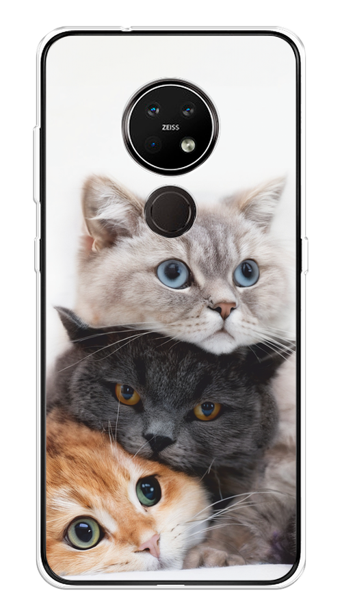 

Чехол на Nokia 6.2/7.2 "Пушистые мордашки", Серый;черный;оранжевый, 123050-1