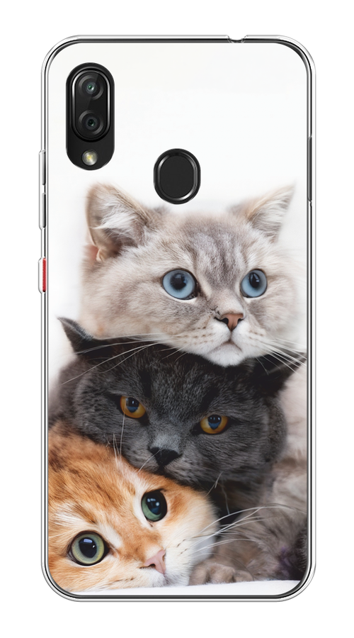 

Чехол на ZTE Blade V10 Vita "Пушистые мордашки", Серый;черный;оранжевый, 132650-1
