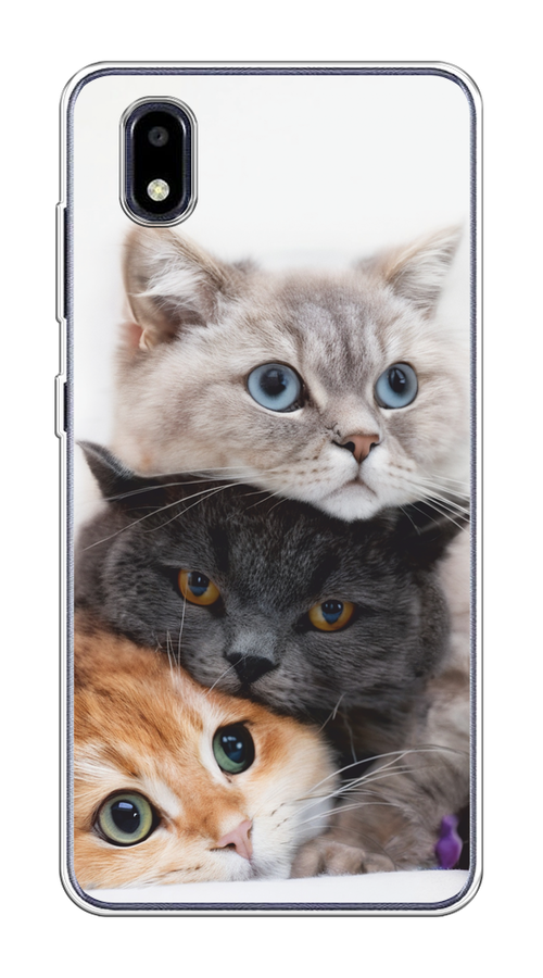 

Чехол на ZTE Blade A3 (2020) "Пушистые мордашки", Серый;черный;оранжевый, 133650-1