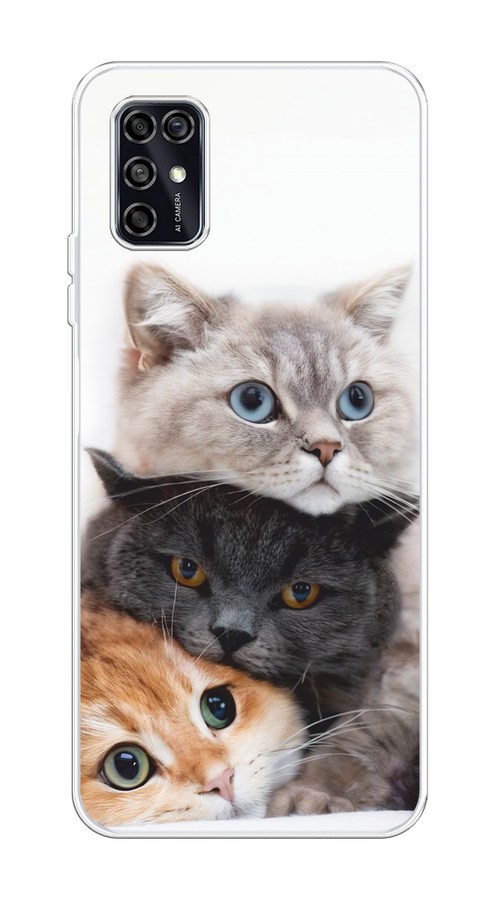 

Чехол на ZTE Blade V2020 Smart "Пушистые мордашки", Серый;черный;оранжевый, 133850-1