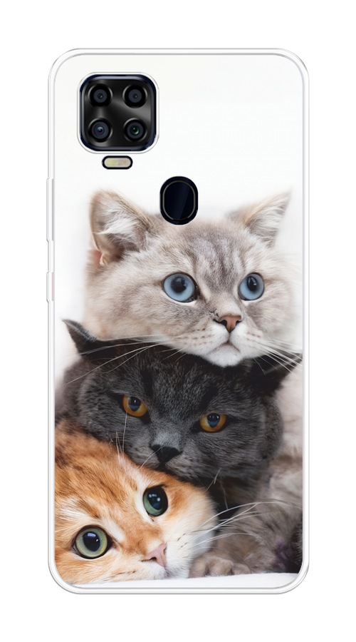 

Чехол на ZTE Blade V2020 "Пушистые мордашки", Серый;черный;оранжевый, 134350-1
