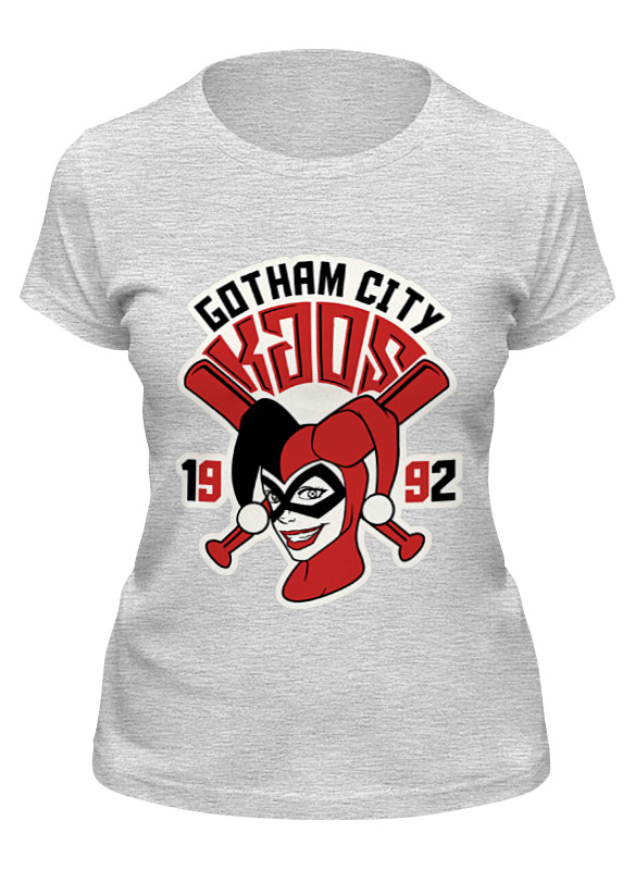 

Футболка женская Printio Харли квинн (harley quinn) серая XL, Харли квинн (harley quinn)