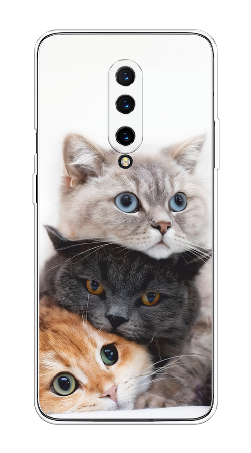 

Чехол на OnePlus 8 "Пушистые мордашки", Серый;черный;оранжевый, 151250-1