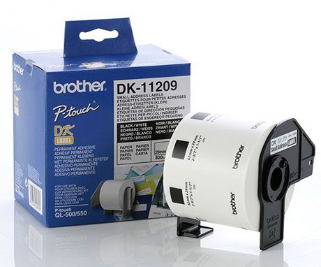 

Лента для печати наклеек Brother DK11209 Black on white 62x29 мм 800 шт, DK11209