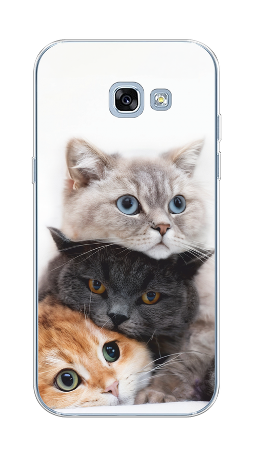 

Чехол на Samsung Galaxy A5 2017 "Пушистые мордашки", Серый;черный;оранжевый, 20650-1
