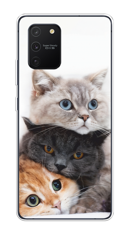 

Чехол на Samsung Galaxy A91/S10 Lite "Пушистые мордашки", Серый;черный;оранжевый, 210050-1