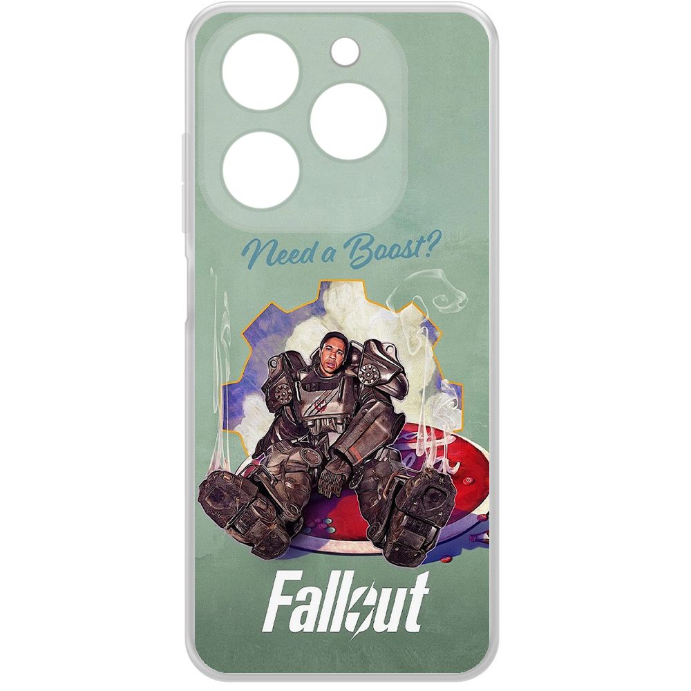 

Чехол-накладка Krutoff Clear Case Фоллаут (Fallout) - Нужно ускорение для TECNO Spark 20С, Прозрачный