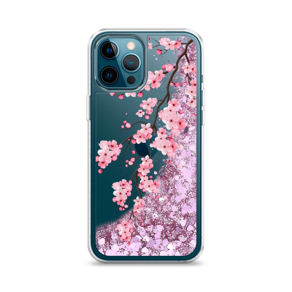 

Жидкий чехол с блестками "Розовая сакура" на Apple iPhone 12 Pro, 12894-1