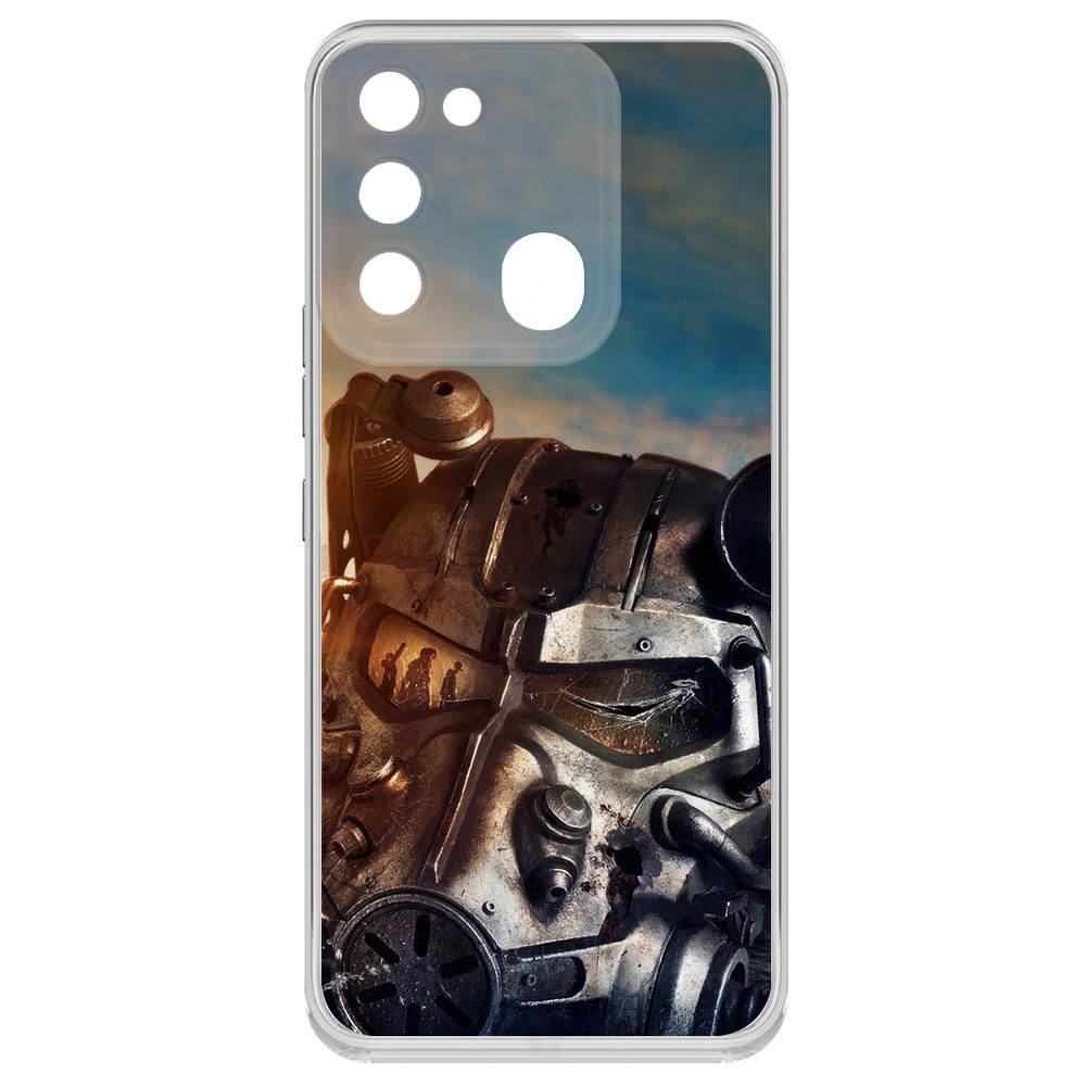

Чехол-накладка Krutoff Clear Case Фоллаут (Fallout) - Шлем Т-60 для TECNO Spark 8C, Прозрачный