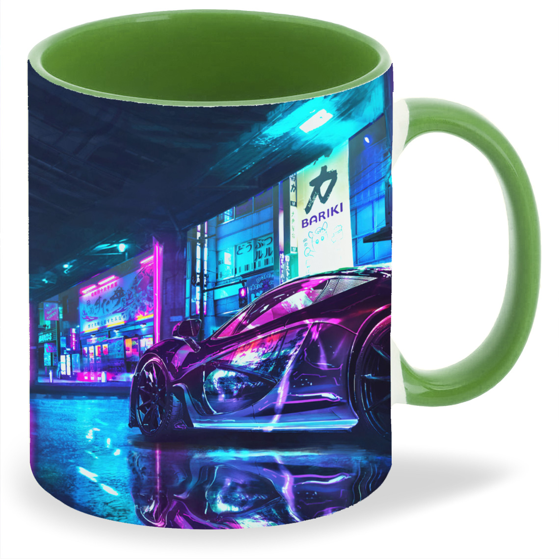 

Кружка CoolPodarok cyberpunk Спорткар Макларен Неон, cyberpunk Спорткар Макларен Неон