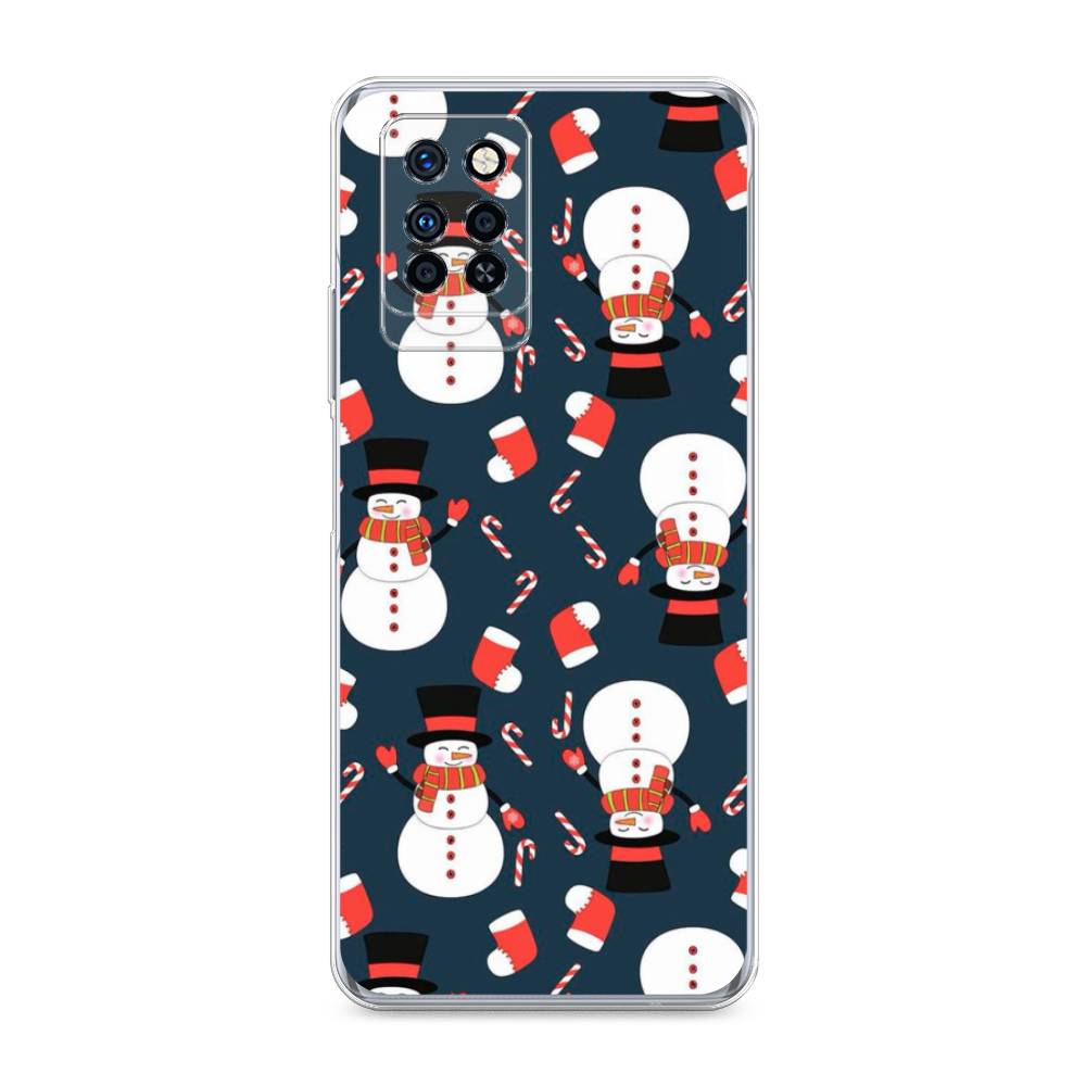 

Чехол для Infinix Note 10 Pro "Синие снеговики", Синий;белый;красный, 3100150-5