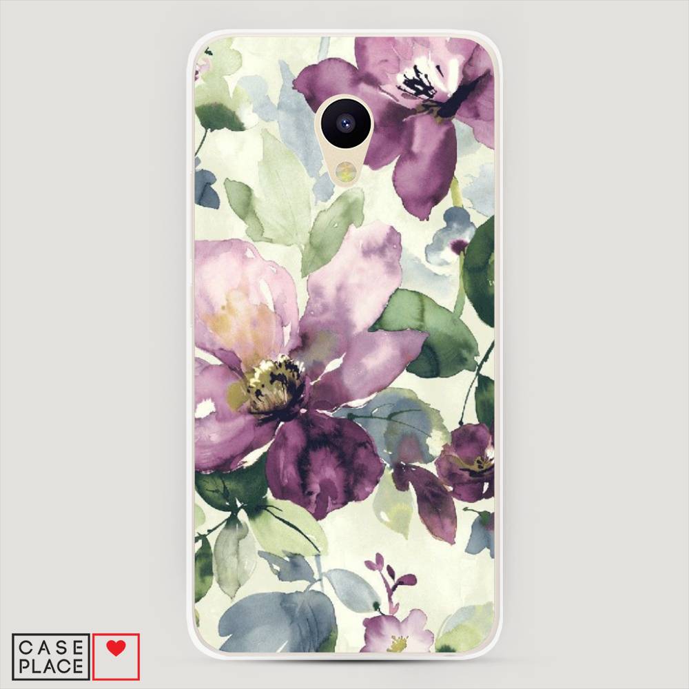 

Чехол Awog на Meizu M5 "Сиреневые цветы-акварель", Фиолетовый, 70750-10