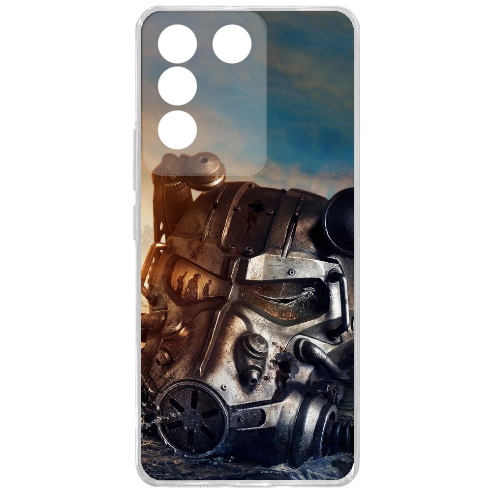 

Чехол-накладка Krutoff Clear Case Фоллаут (Fallout) - Шлем Т-60 для Vivo T2, Прозрачный