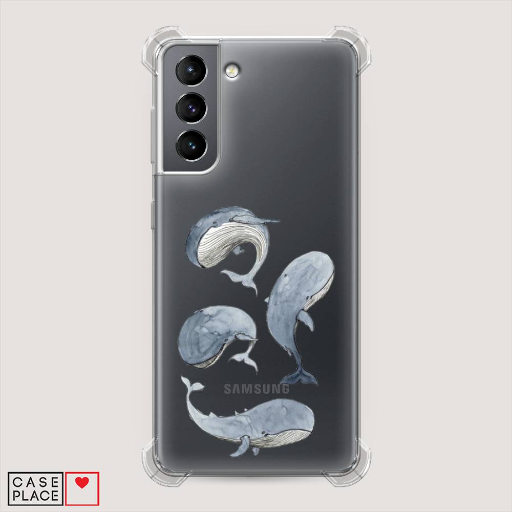 

Чехол Awog на Samsung Galaxy S21 / Самсунг S21 "Киты", Белый;прозрачный;голубой, 2101851-1