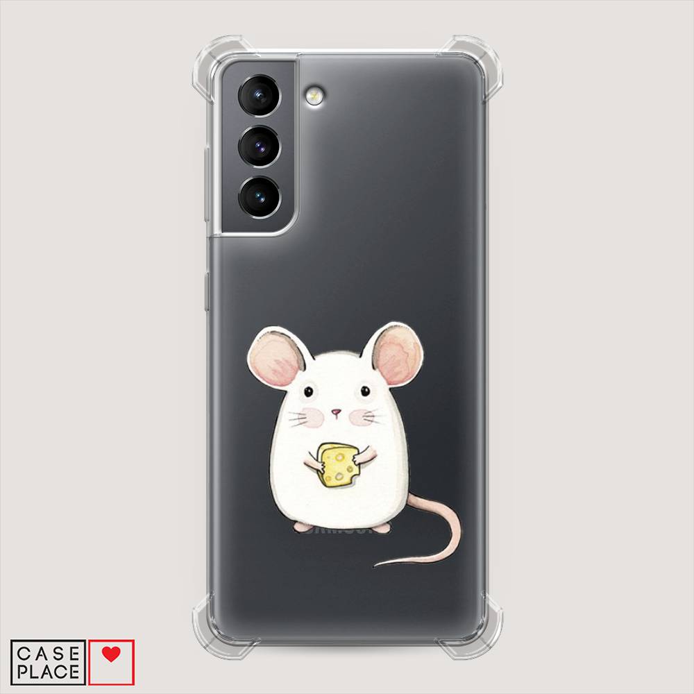 

Чехол Awog на Samsung Galaxy S21 / Самсунг S21 "Мышка", Белый;розовый;прозрачный, 2101851-1