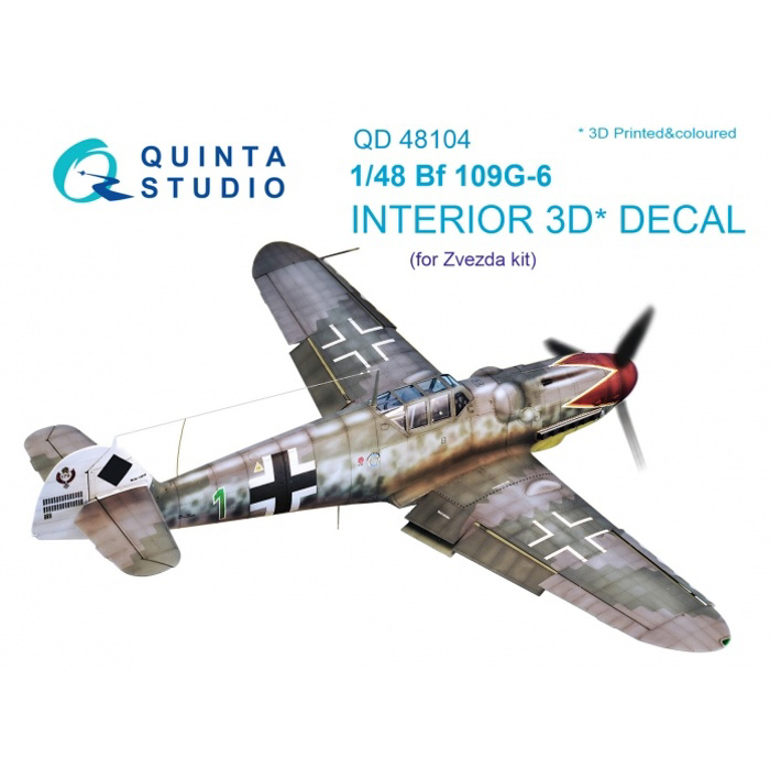 

QD48104 1/48 3D Декаль интерьера кабины Bf 109G-6 для модели Звезда, Цветной