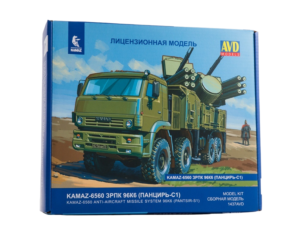 

1437AVD Сборная модель КАМАЗ-6560 ЗРПК 96К6 Панцирь-С1