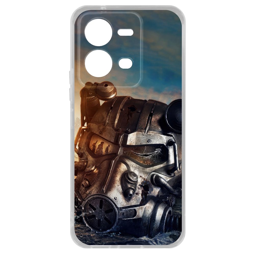 

Чехол-накладка Krutoff Clear Case Фоллаут (Fallout) - Шлем Т-60 для Vivo V25