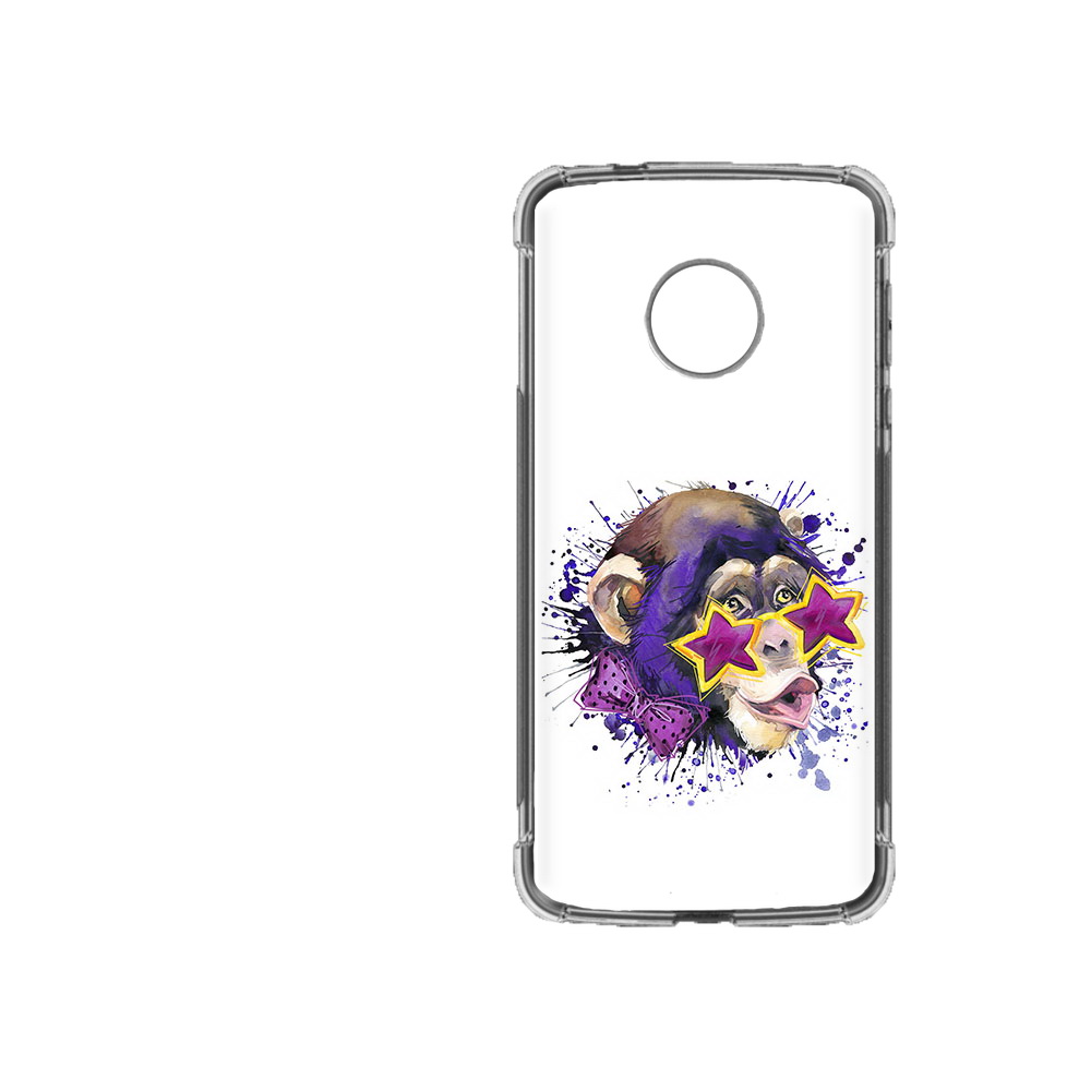 

Чехол MyPads Tocco для Motorola Moto Z2 Force обезьяна в очках, Прозрачный, Tocco