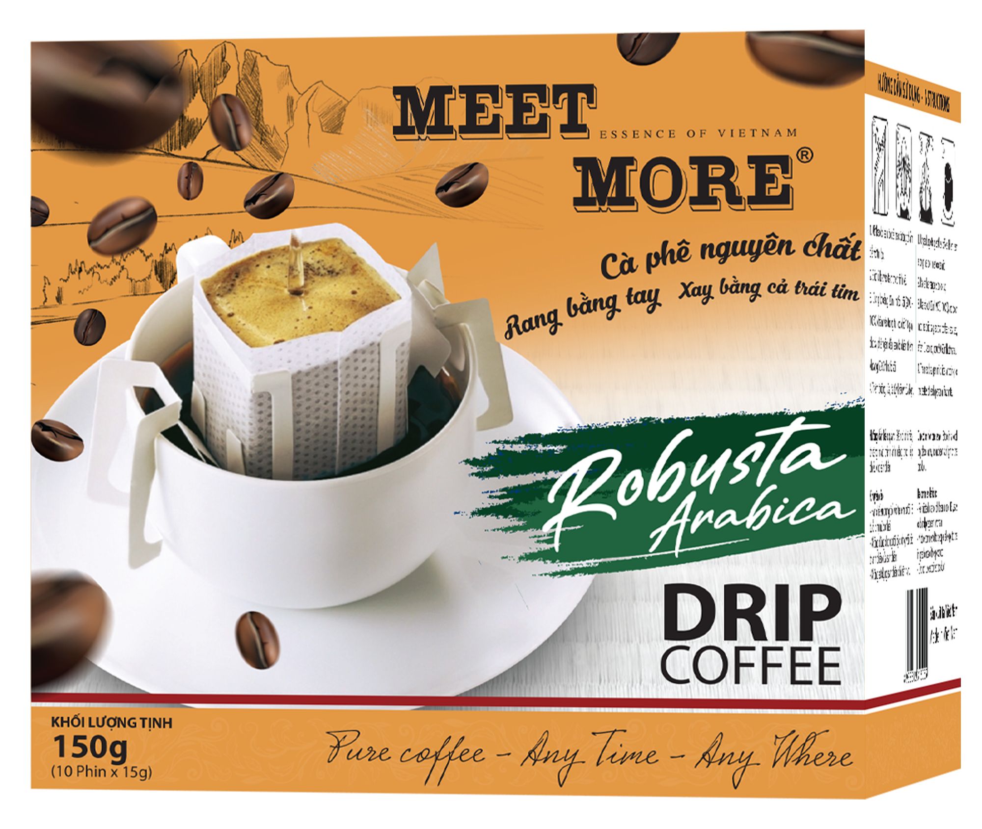 Кофе растворимый MEET MORE в дрип-пакетах, робуста, арабика,10 дрип-пакетов по 15 г
