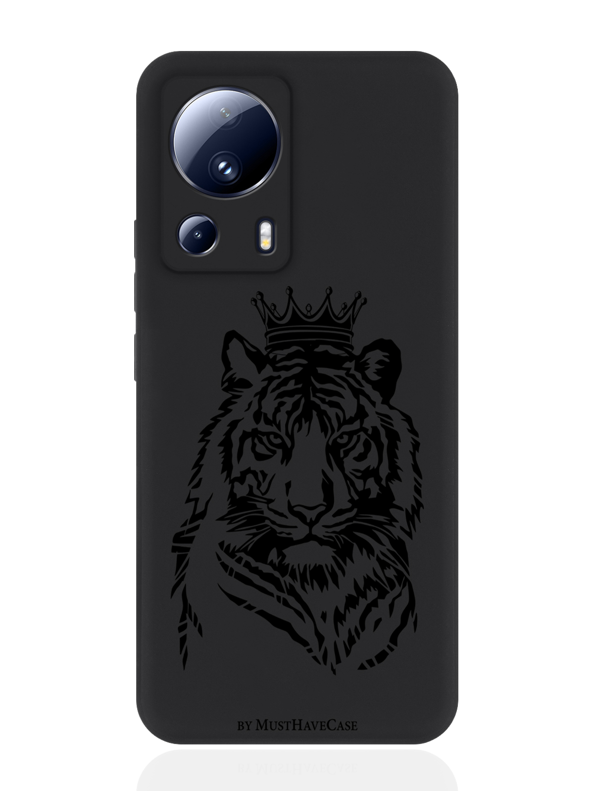 

Чехол для смартфона Xiaomi Mi 13 Lite черный силиконовый Тигр с Короной