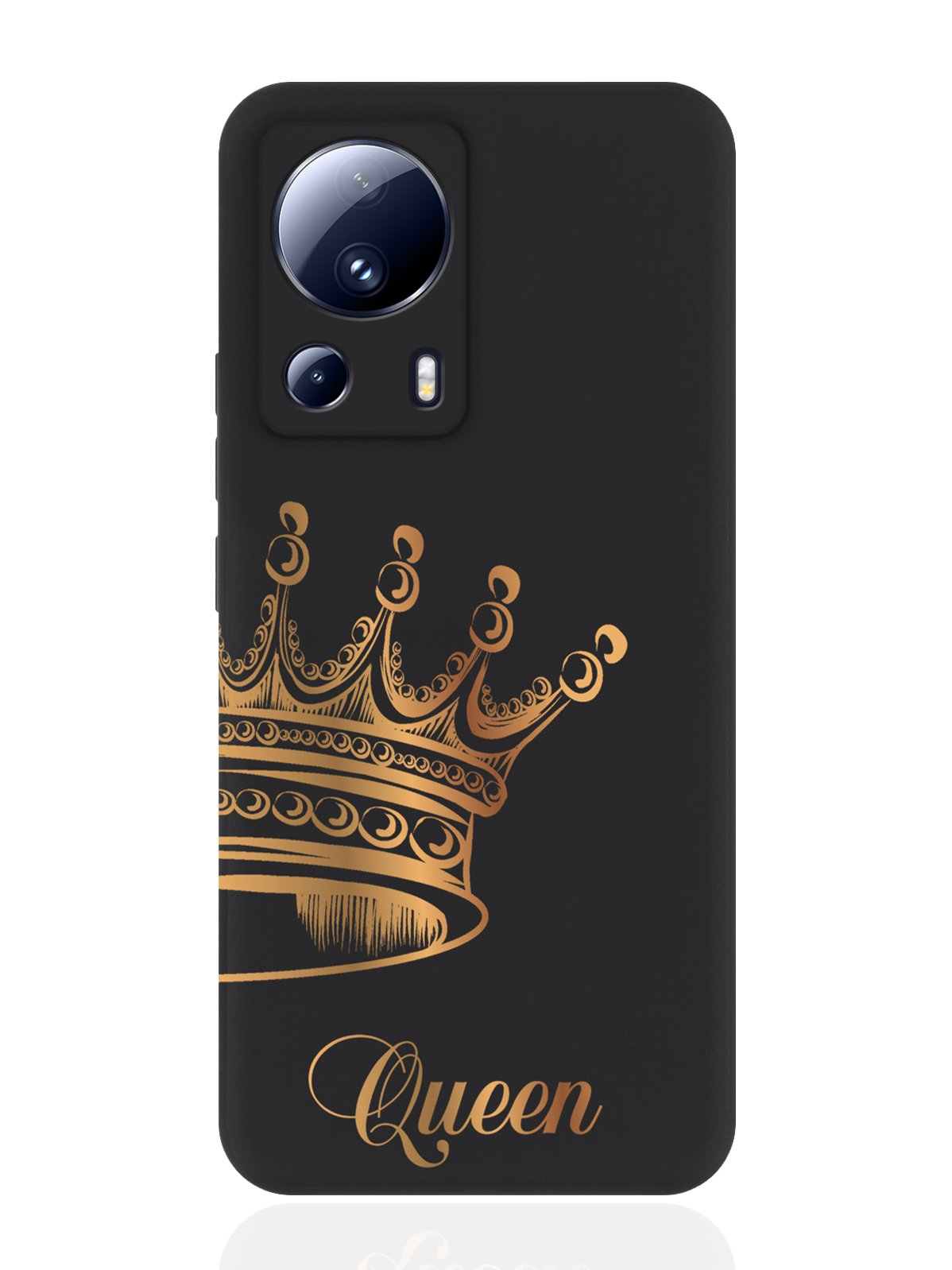 

Чехол для смартфона Xiaomi Mi 13 Lite черный силиконовый Парный чехол корона Queen, Черный;розовый