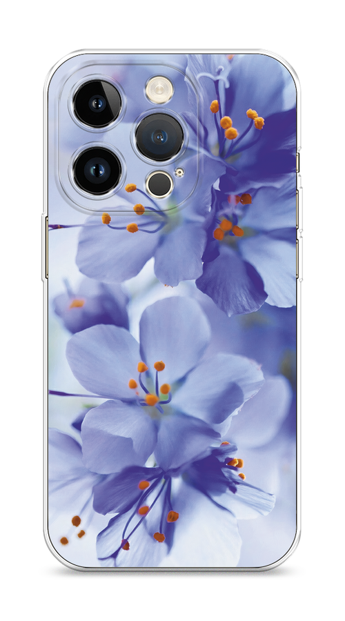 

Чехол Homey на Apple iPhone 14 Pro "Фиолетовые цветки"", Фиолетовый;синий, 15250-1