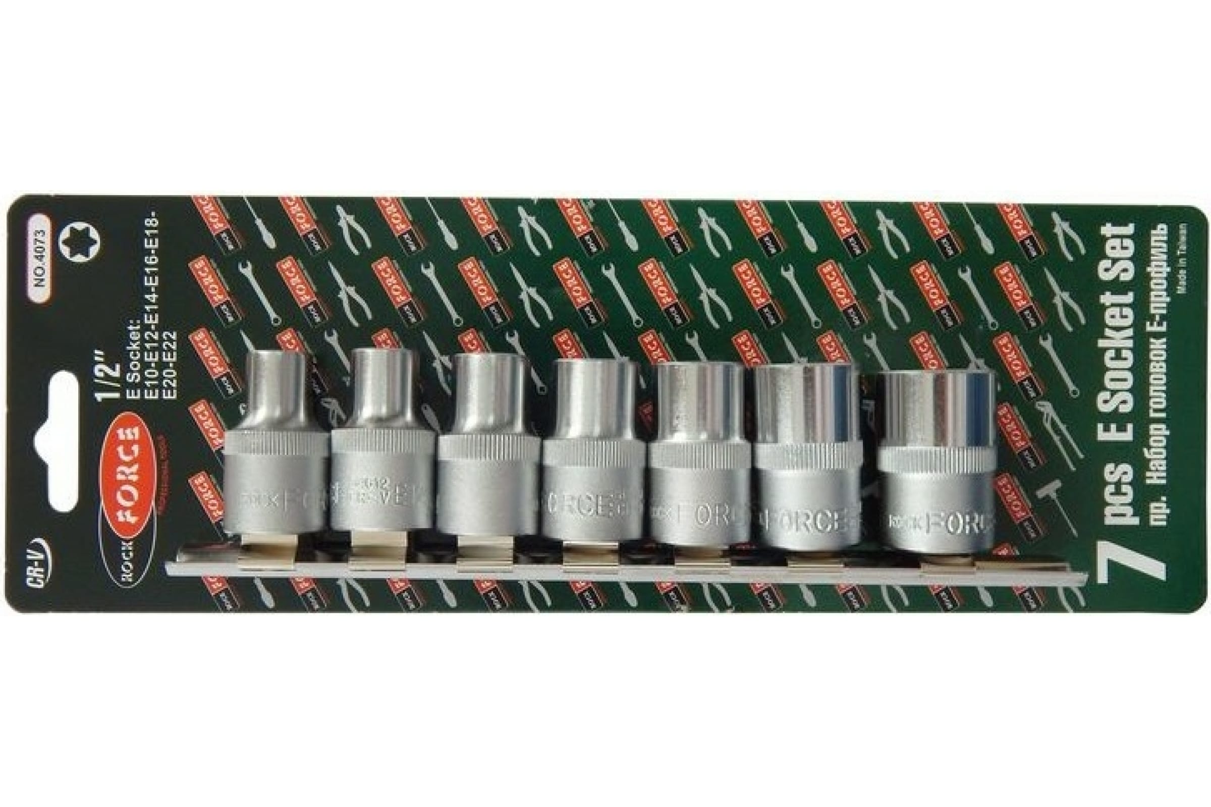 

ROCKFORCE Набор головок 1/2"DR звездочка Е10-22 7пр. RF-4073