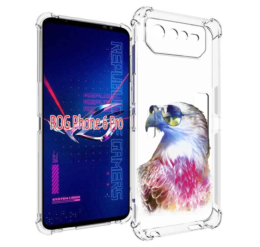 

Чехол MyPads Орел в очках для Asus ROG Phone 6 Pro, Прозрачный, Tocco