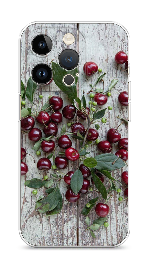 

Чехол Homey на Apple iPhone 14 Pro "Вишня", Бордовый;зеленый;серый, 15250-1