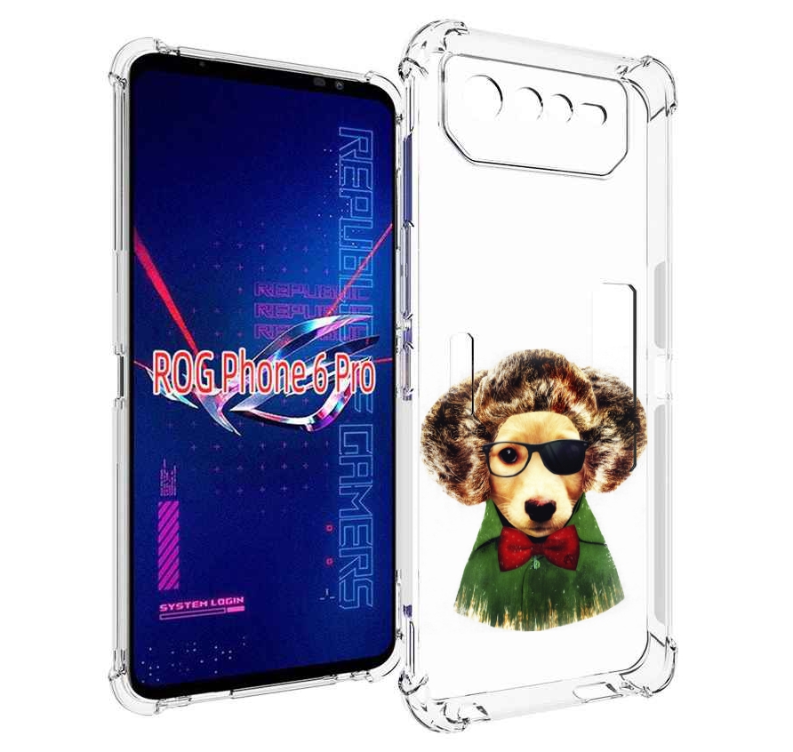 

Чехол MyPads Пес в бабочке для Asus ROG Phone 6 Pro, Прозрачный, Tocco