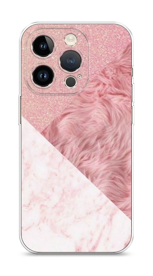 

Чехол Homey на Apple iPhone 14 Pro "Текстурные треугольники", Розовый;белый, 15250-1