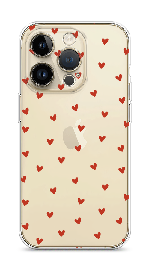 

Чехол Homey на Apple iPhone 14 Pro "Red hearts", Красный;прозрачный, 15250-1