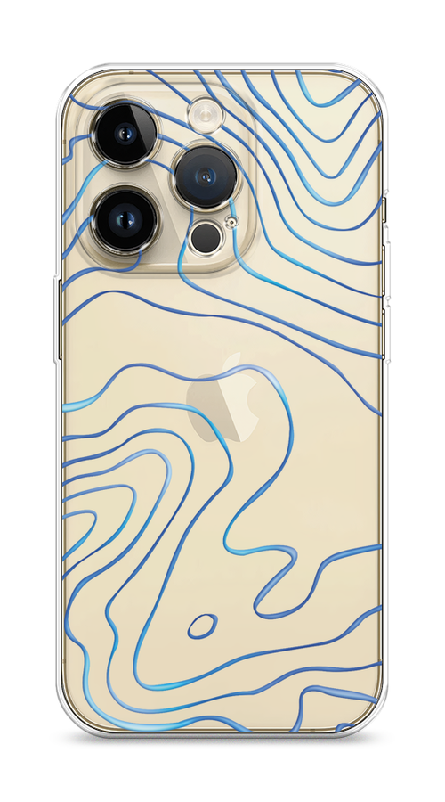 

Чехол Homey на Apple iPhone 14 Pro "Blue lines", Прозрачный;синий, 15250-1