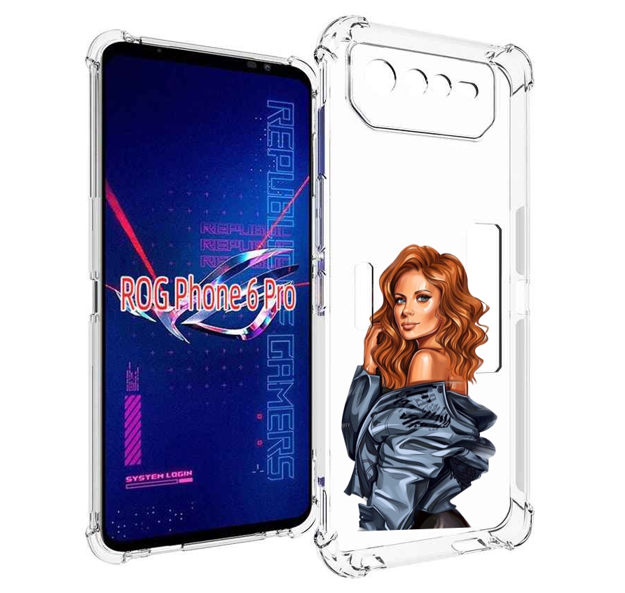 

Чехол MyPads Рыжая-девушка женский для Asus ROG Phone 6 Pro, Прозрачный, Tocco