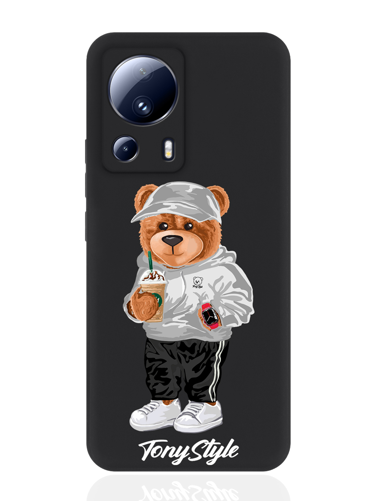 

Чехол для смартфона Xiaomi Mi 13 Lite черный силиконовый Tony Style с кофе, Черный;желтый;красный