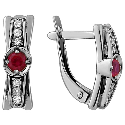 

Серьги с 14 фианитами из серебра Высоковы С-317, С-317